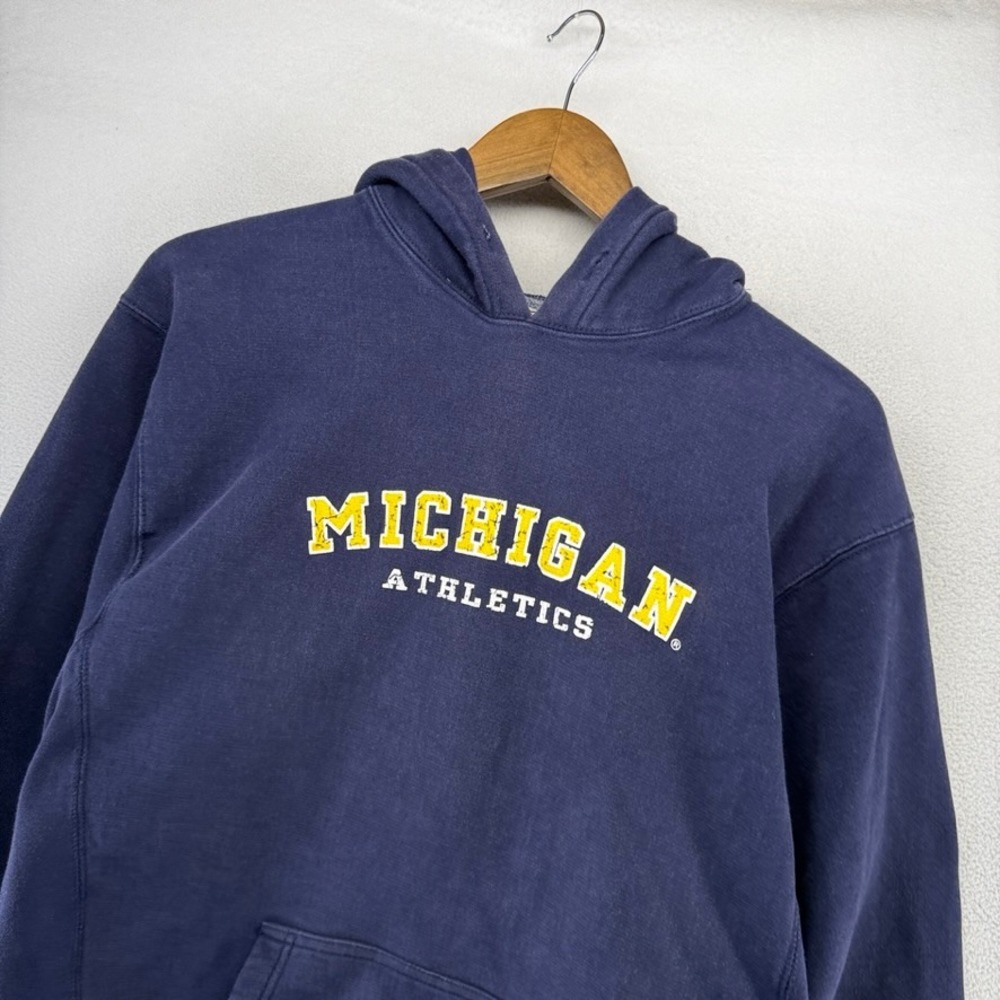 Vintage University Of Michigan Hoodie men's medium Blue Heavyweight Thick y2k